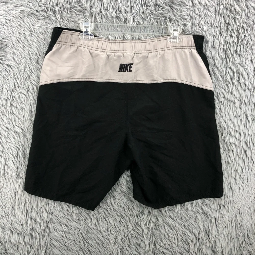 Nike Swim Trunks Mens Medium Swim Built in Underwear Black Gray